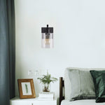 Industrial wall sconce black wall light glass, metal light fixture