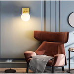 Modern wall sconce glass metal vanity light antique brass white lights