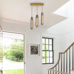 3 light led light glass metal light fixture ‎matte black gold kitchen light