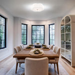 3-Light ceiling light alloy steel semi flush off-white bulbs light