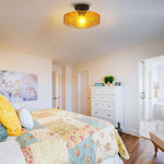 1 light bulbs light glass kitchen light Amber shade  light