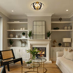 4-Light ceiling light black gold flush mount metal ceiling mount flush light