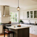1-Light kitchen hanging pendant glass metal vintage light fixture antique small lamp