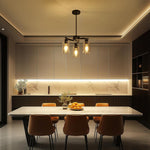 3 Light light fixture black pendant lights glass, metal dining room light