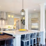 Modern kitchen island glass pendant light black gold hanging chandelier