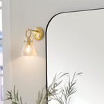 1 Light light bulb brushed gold light fixtures glass, metal wall lights