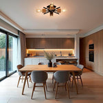 4 light kitchen lamp ‎metal wood Foyer light  black natural wood color ceiling light