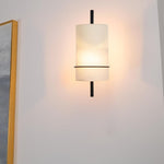 E12 Bulb wall sconce white light fixture linen shade wall