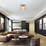Modern led light glass metal light fixture nickel ceiling light