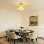 2-Pack bulb light metal ceiling light fixture brushed gold crystal lights