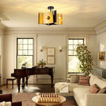 4-Light ceiling light metal flush mount black gold light fixtures