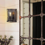 1 Light wall sconce wood finished wall lighting metal bathroom sconces