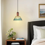 1-light kitchen lighting wood glass metal chandelier green pendant light