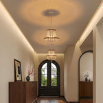 3-light boho chandelier metal wood bead hanging light white pendant light