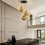 3 Light kitchen light black light fixtures rattan pendant light