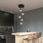 5 Light light fixture black hallway living room lighting iron pendant light