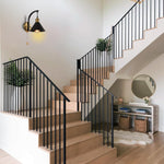 Vintage industrial sconce light gold, black light fixture aluminum wall lighting