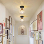 Modern light bulb light metal glass light fixtures black gold ceiling light