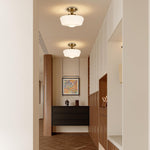 12 inch ceiling lighting glass metal light fixture gold brass semi flush mount