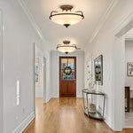 3-Light flush mount alloy steel light fixture light bronze ceiling lighting