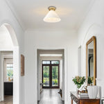 11 Inch light fixture glass metal semi flush mount gold ceiling light