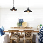 Modern hanging lights glass iron island lights black entryway light