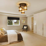 3-Light light and bulbs alloy steel wood ceiling light black light fixtures