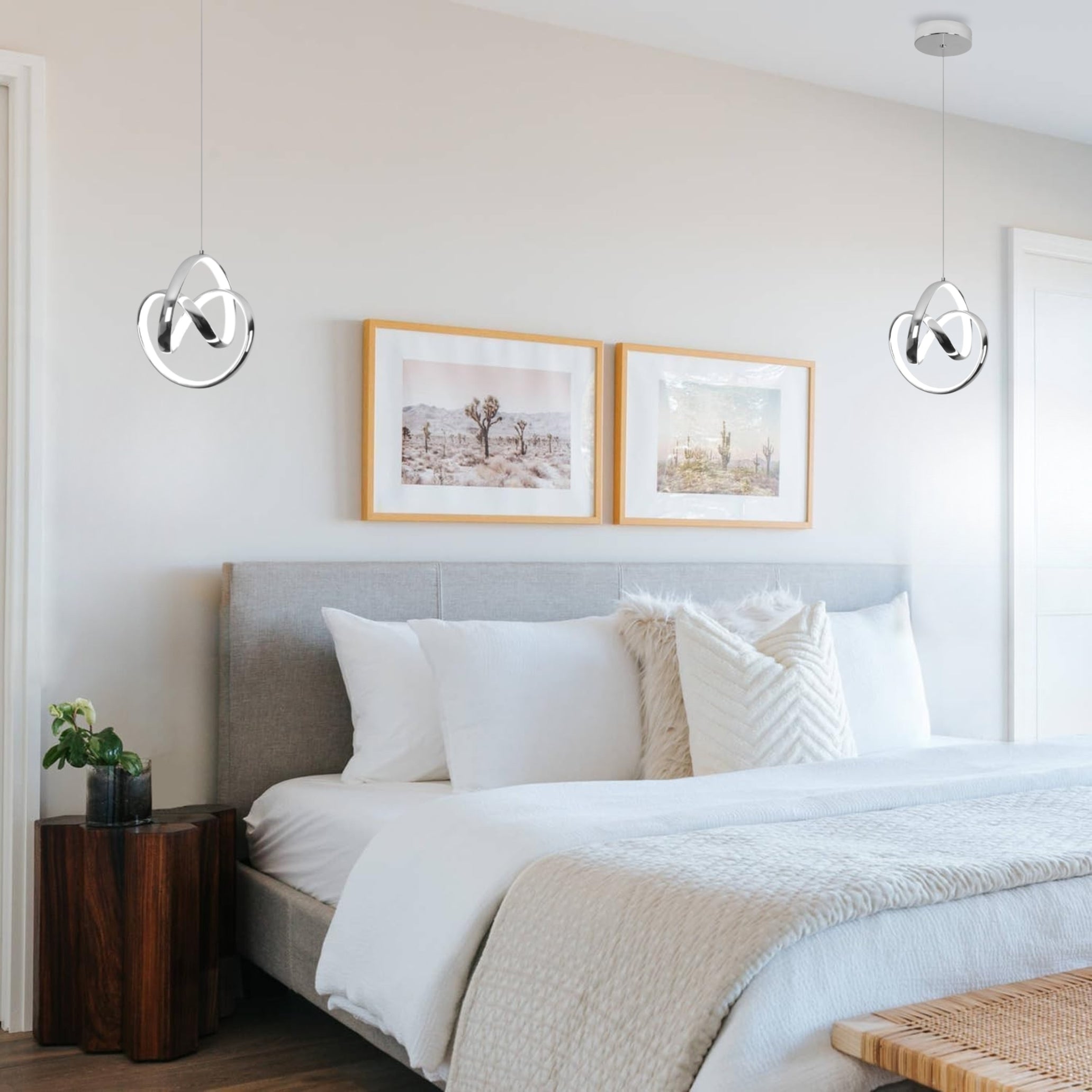 LED kitchen light fixture silver pendant light aluminum, iron hangable ...