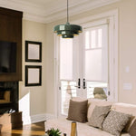 3-layer plug in pendant light iron hanging lamps green Light Fixtures