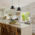 1-Light Pendant Light LED Metal Ceiling Light Matte Black Modern Lighting