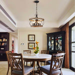 5 light dining light iron wood modern shade of lights black gray dining room table light
