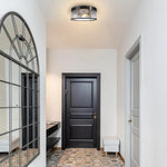 2-light flush mount light metal glass ceiling lamp black gold ceiling light