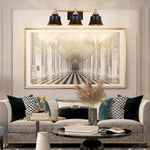 3 Light bulb light black and gold bathroom light fixtures metal wall light