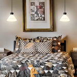 1 Light hanging light black , milk white kitchen lighting glass, metal pendant light