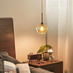 1 Pack ceiling lamp glass iron pendant lighting amber black hanging fixture