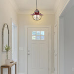 LED hanging light red pendant light alloy steel indoor light