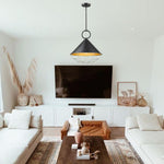 3-Light farmhouse pendant light black and gold hanging lighting steel island lights