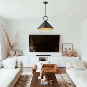 3-Light farmhouse pendant light black and gold hanging lighting steel island lights