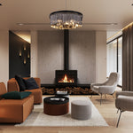 6 Lights farmhouse crystal chandelier lights Smoke Grey dining  lighting island kitchen light