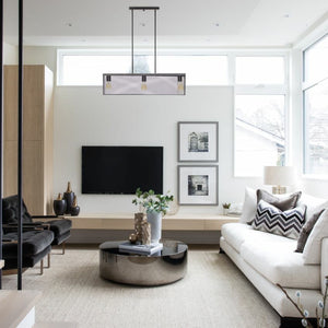 Satin black hanging light metal island lights mesh shade pendant lights