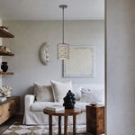 1-Light modern kitchen light matte black island light tc fabric and iron pendant light
