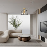 3-Light modern semi flush mount gold and black fixture light iron ceiling light