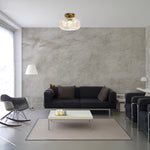 1-light vintage kitchen ceiling light gold and clear fixture light metal and glass ceiling light