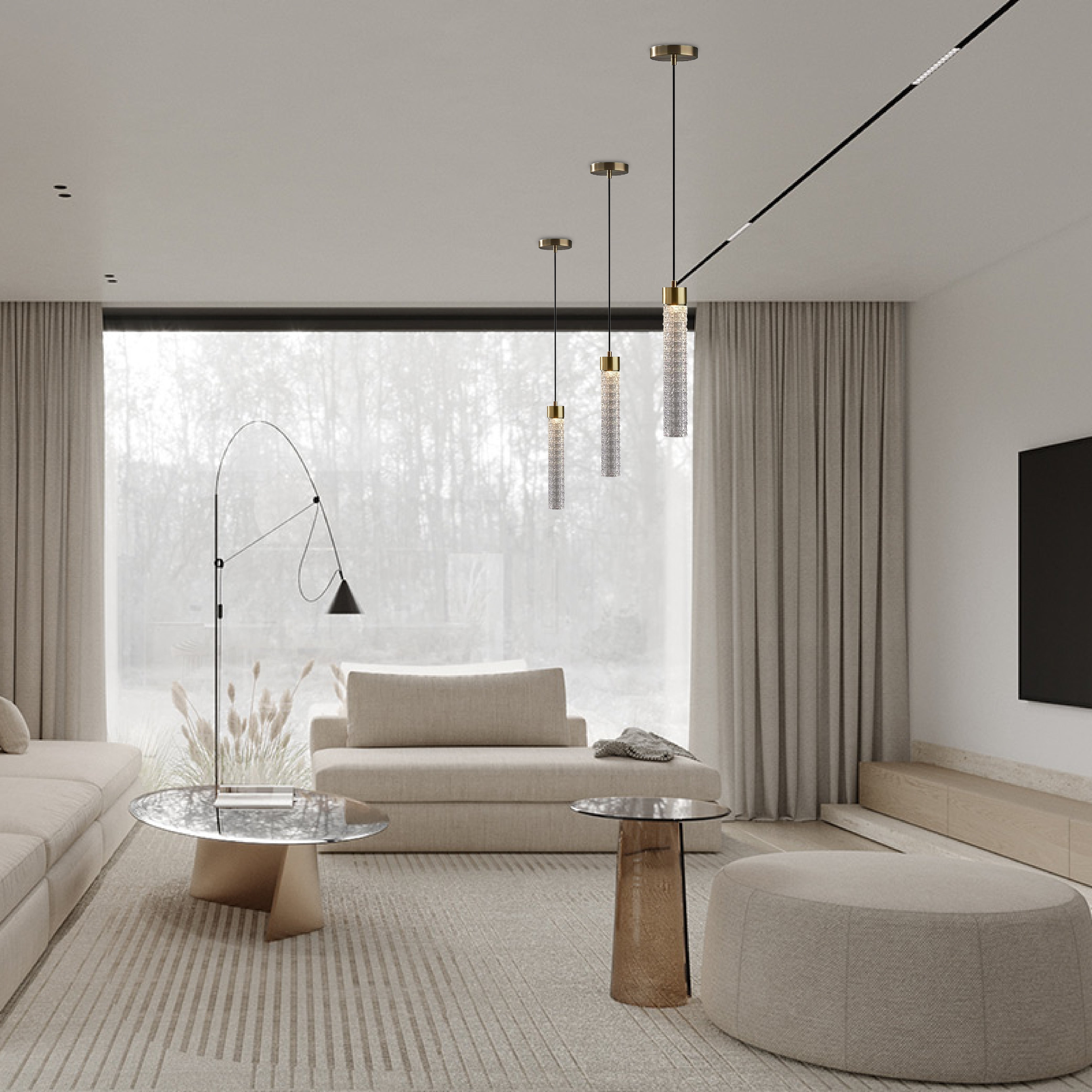 Contemporary led light bronze pendant light metal light fixture