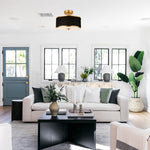 3-light ceiling lighting gold and black bedroom lights glass, metal, fabric light fixture