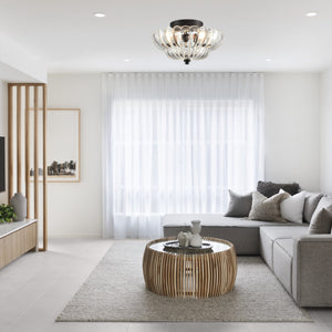 3-light fixture hallway light black and clear mount flush light metal and glass ceiling light