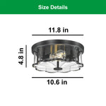 12” Light bulbs black, flower ceiling light glass, metal kitchen light