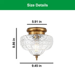 Modern light bulb gold light fixture glass ceiling light