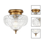 Modern light bulb gold light fixture glass ceiling light