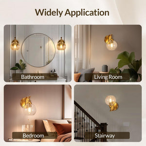 1-light bathroom light gold moun light metal wall light